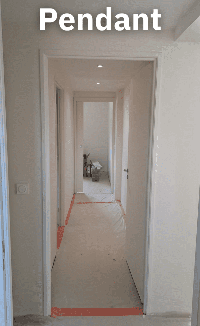 Chantier de peinture pendant les travaux