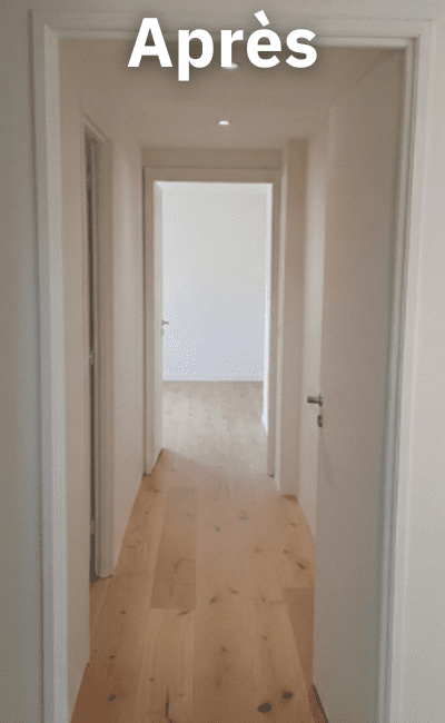 Chantier de peinture à la fin des travaux