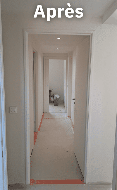 Chantier de peinture après les travaux par l'artisan peintre à bordeaux